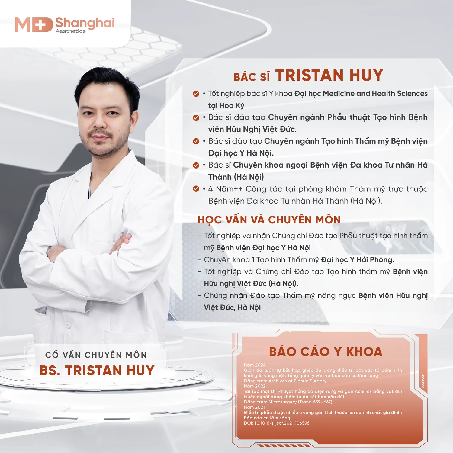 Hồ sơ BS. Tristan Huy – Cố vấn chuyên môn MD Shanghai Aesthetics, bác sĩ phẫu thuật tạo hình thẩm mỹ