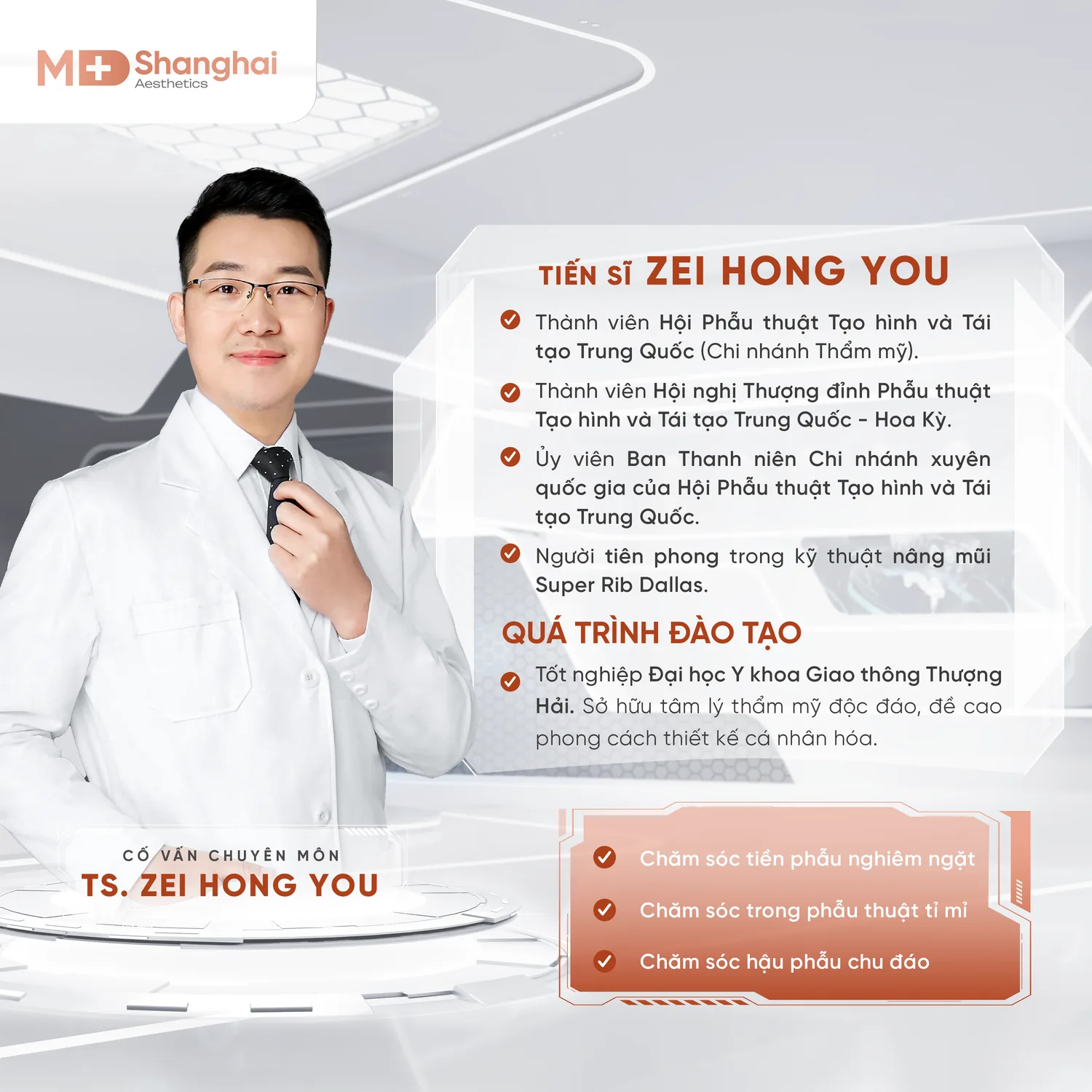 Hồ sơ TS. Zei Hong You – Cố vấn chuyên môn MD Shanghai Aesthetics, Bệnh viện Summit Thượng Hải